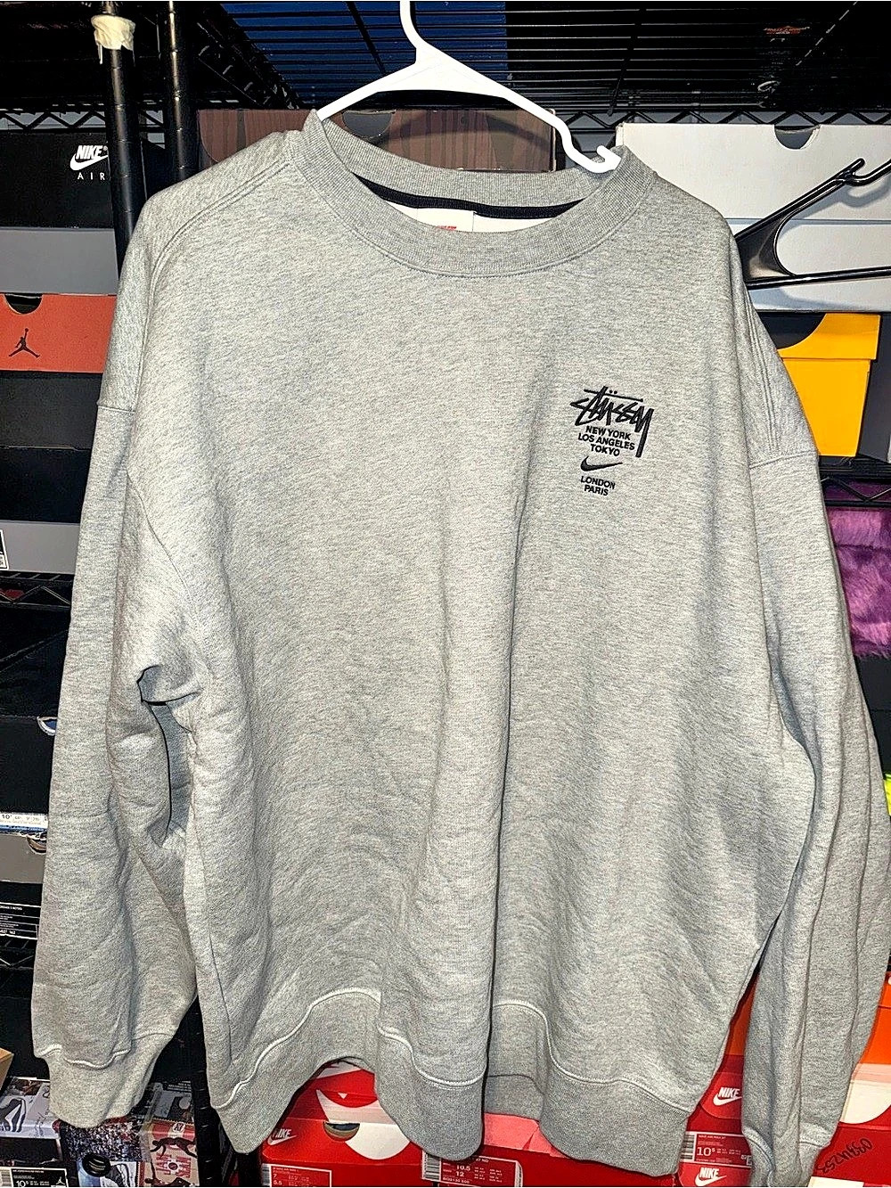 Nike Stüssy International sweatshirt Stüssy Gray Sweatshirt Size XL